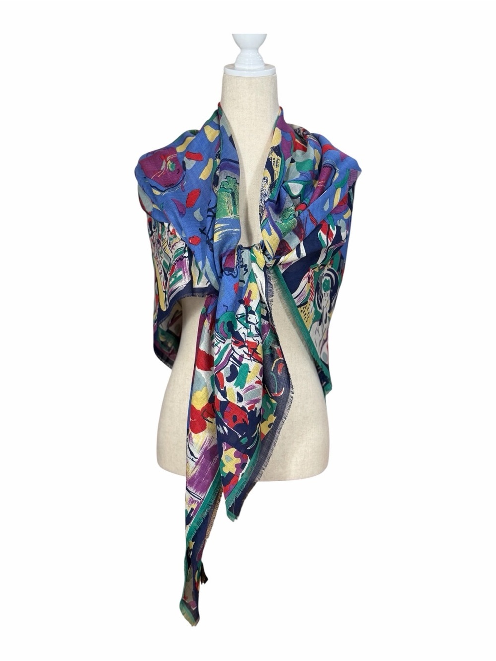 Fendi Scarf Shawl Colorful Foulard Scarf Wrap ShawlVintage Archival Y2K 1990s - Picture 7 of 10